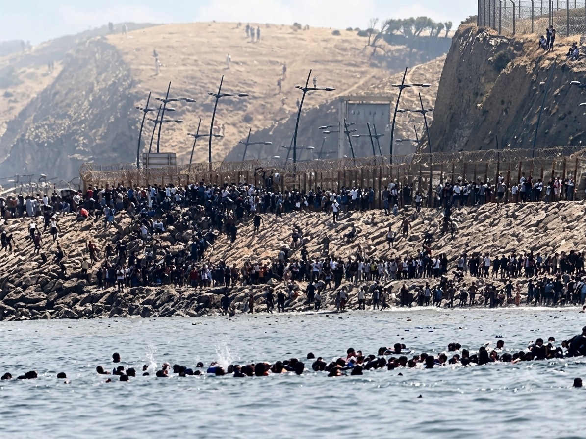 EU Border Crisis Escalates as Thousands migrants Attempt Mass Crossing into Spanish Enclave