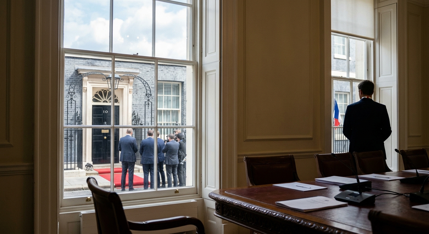 UK priminister Andy Burnham meets with president macron