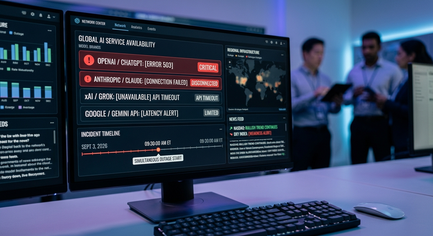 Global AI Model Outages Fail to Shake Wall Street as Macro Tailwinds Dominate