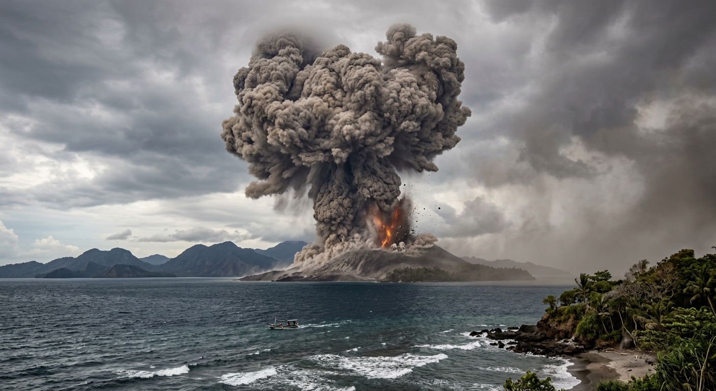 VOLCANO eruption : Anak Krakatau in Indonesia's Sunda Strait erupted, generating ash plumes