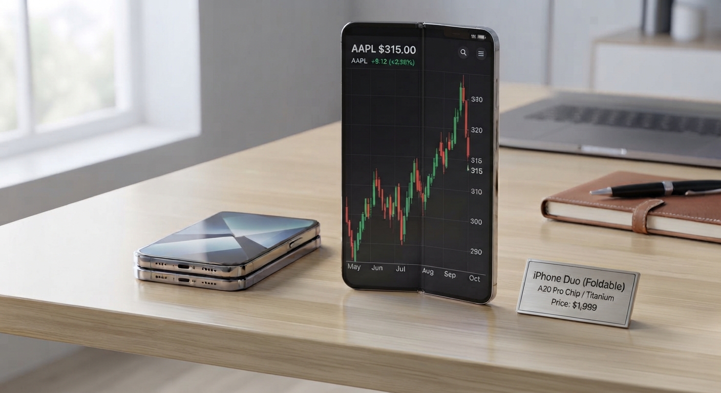Apple announce foldable iphone for $1999 and shares currently $315