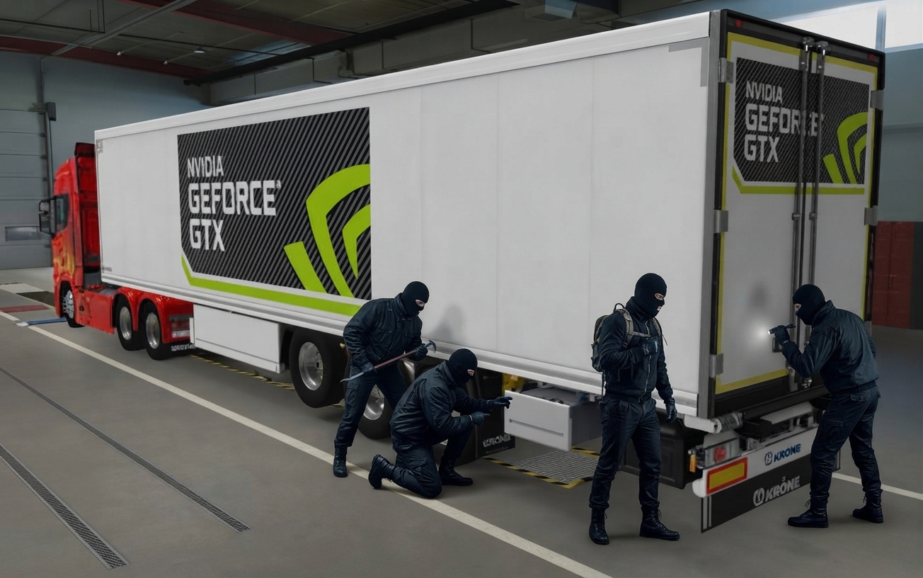 The Ultimate AI robbery Disappointment: Thieves Steal Nvidia-Branded Trailers, Find 40,000 Pounds of Sand Instead